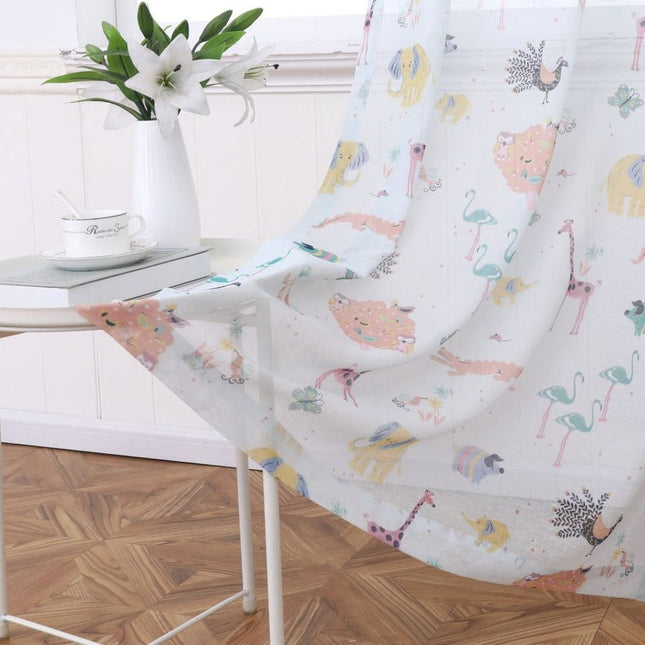 Tynn gardin til barnerom med ugler