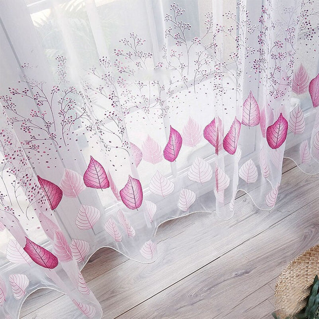 Lilla tynn gardin med bladmotiv