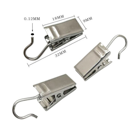 Hvite gardinklyper med krok