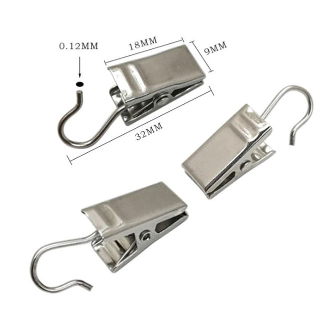 Hvite gardinklyper med krok