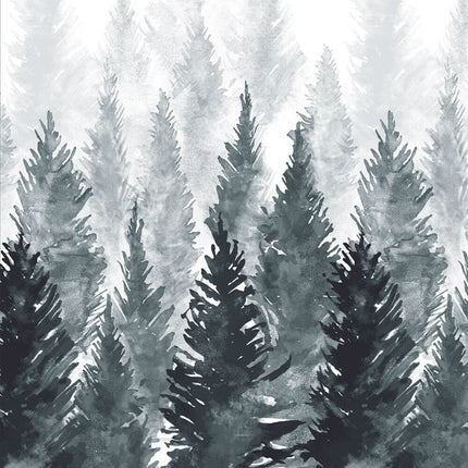 Utendørs gardin med trykt skogsmotiv