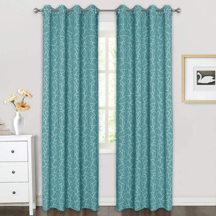 Mørkleggingsgardin med moderne grafisk mønster