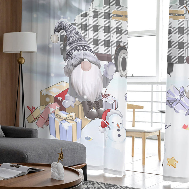 Julegardin med nisser og snømotiv