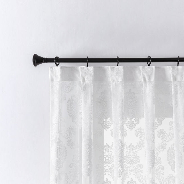 Elegant tyllgardin med barokk jacquardmønster