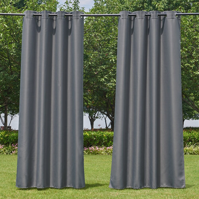 Vannavstøtende utendørs gardin med maljer