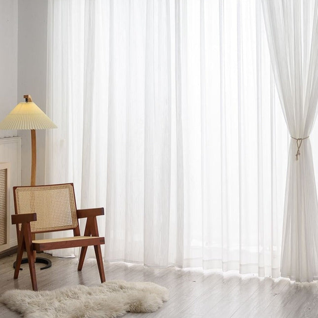 Teksturert tynn gardin for stue