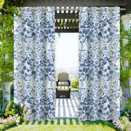 Utendørsgardin med akvarell bladmotiv