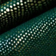 Sjøgrønn lystett gardin med prikkemønster