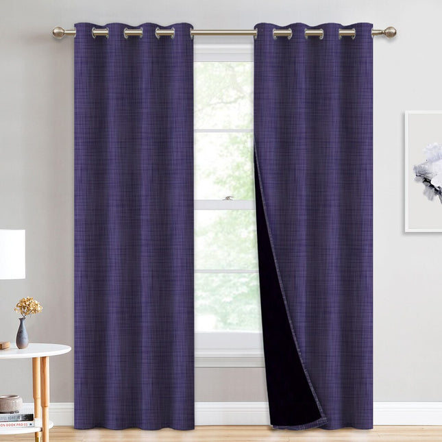 Lystett gardin med moderne rutemønster