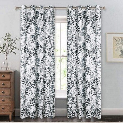 Gardin med grønt botanisk blomstermønster