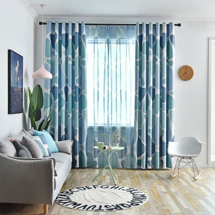Moderne lystett gardin med abstrakt mønster