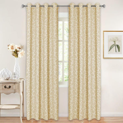 Mørkleggingsgardin med moderne grafisk mønster