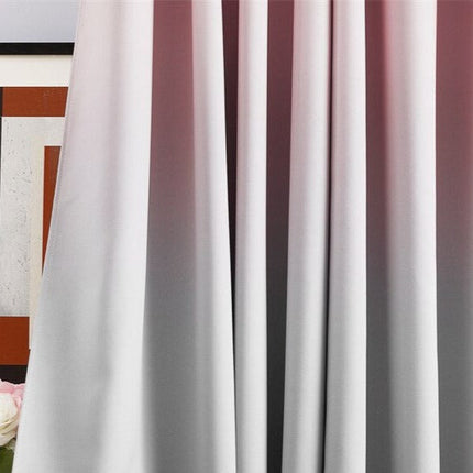 Mørkleggingsgardin med rosa og grå gradient