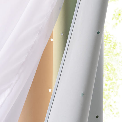 Fargerik florlett gardin for uteplass