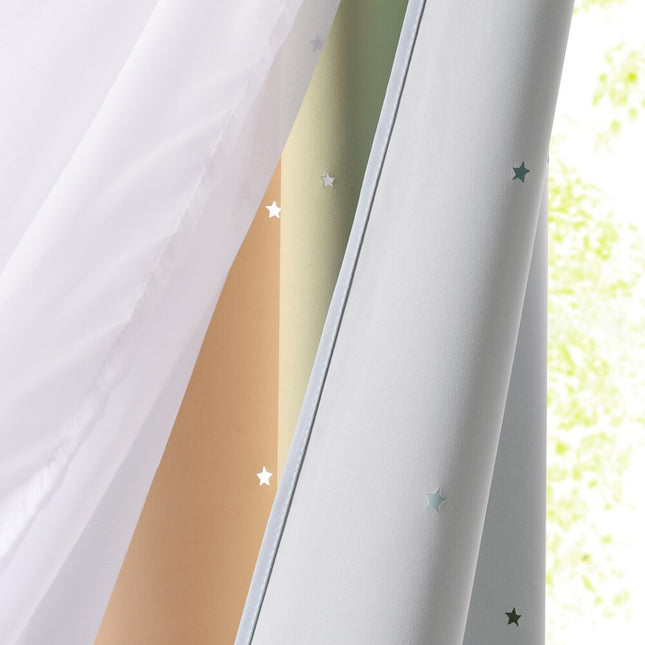 Fargerik florlett gardin for uteplass