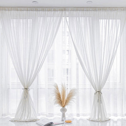 Lett stripete gardin med borrelås