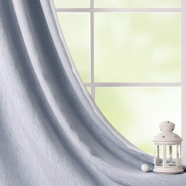 Ensfarget lystett gardin med struktur