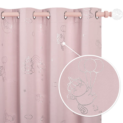 Rosa barneromsgardin Loima med enhjørninger