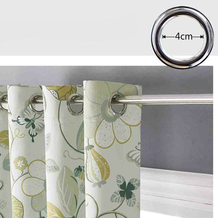 Mørkeblå gardin Odda med blomstermotiv