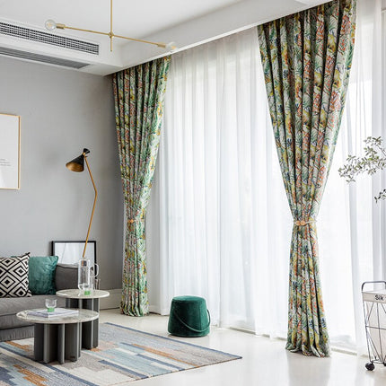 Gardin Marsa med tropisk bladmønster