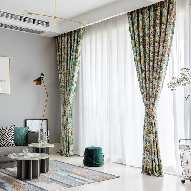 Gardin Marsa med tropisk bladmønster