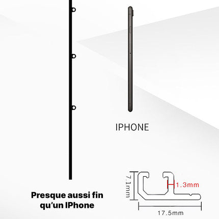 Takmontert gardinskinne for tunge gardiner