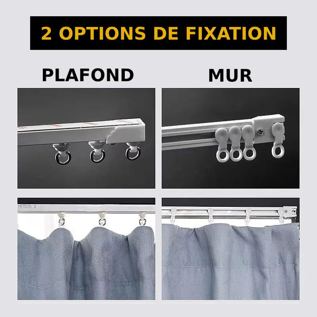 Gardinskinne uten boring for enkel montering