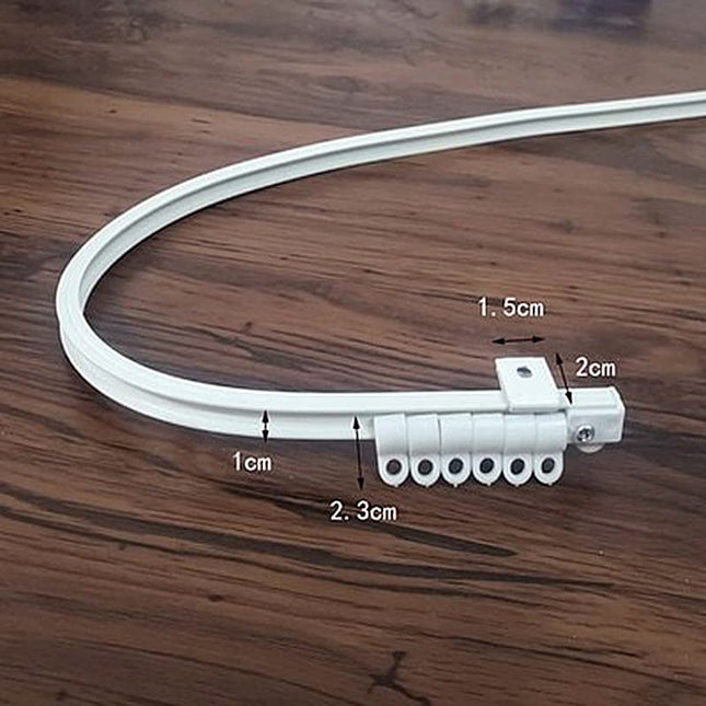 Fleksibel gardinskinne for campingvogn