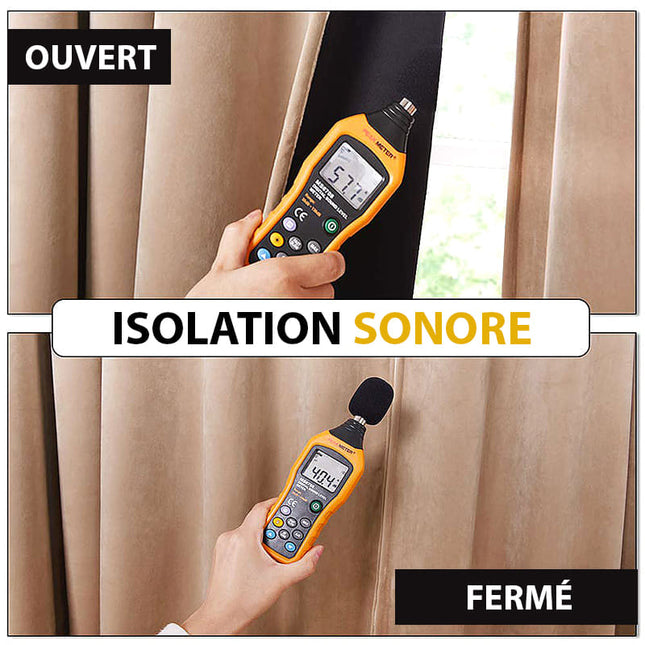 Beige lystett fløyelsgardin med maljer