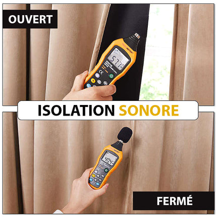 Lystett fløyelsgardin i beige taupe