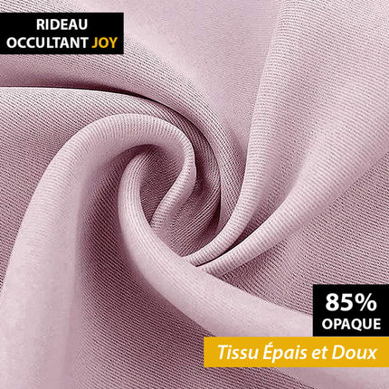 Lys rosa lystett gardin med rynkebånd