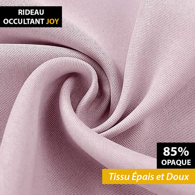 Lys rosa lystett gardin med rynkebånd