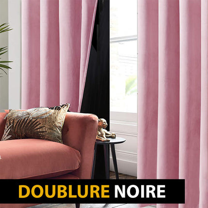 Pudderrosa lystett gardin i fløyel