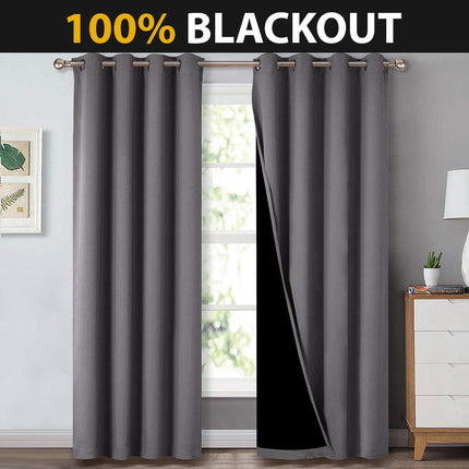 Mørkegrå akustisk og lystett gardin