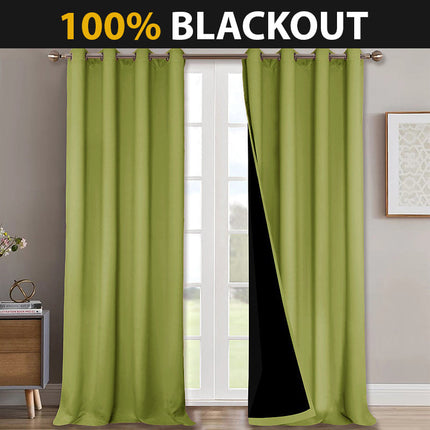 Eplegrønn termisk og lystett gardin