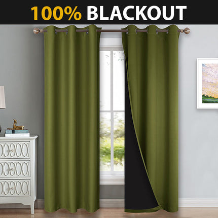 Grønn varmeisolerende og lystett gardin