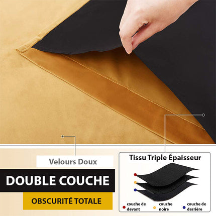 Sennepsgul lystett gardin i fløyelsstoff