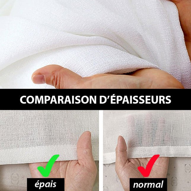 Ensfarget hvit gjennomsiktig gardin for stue