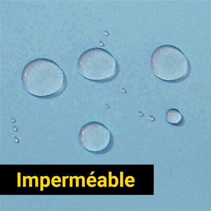 Himmelblå utegardin for balkong og terrasse