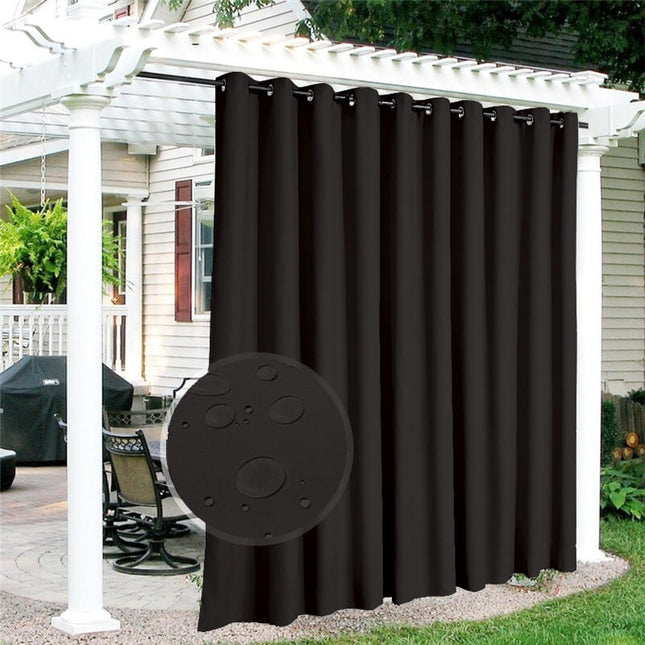 Svart vannavstøtende gardin for utendørs