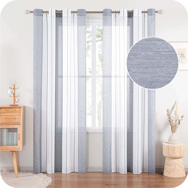 Gjennomsiktig gardin med vertikale striper