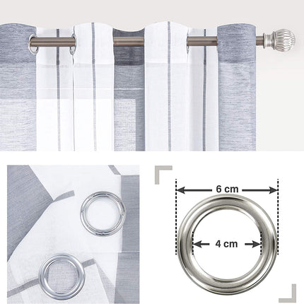 Gjennomsiktig gardin med vertikale striper