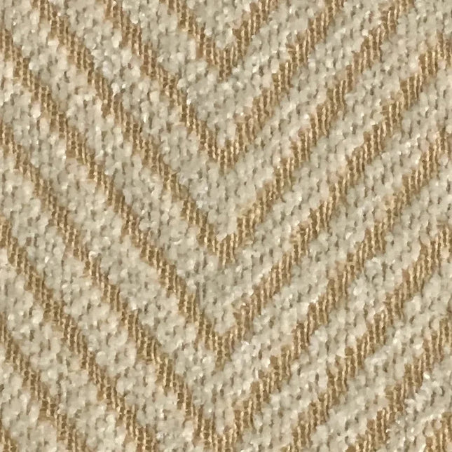 Kremfarget lystett gardin med sikksakkmønster