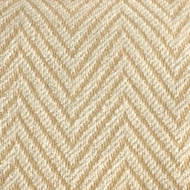 Kremfarget lystett gardin med sikksakkmønster