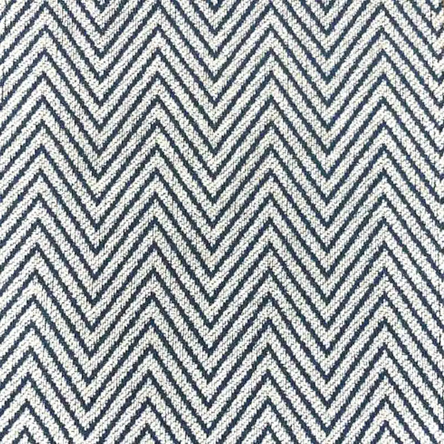 Blå lystett gardin med sikksakkmønster