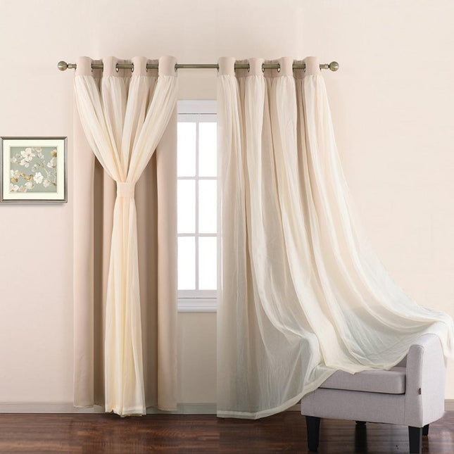 Lystett gardin med florlett overlegg