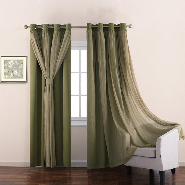 Lystett gardin med florlett overlegg