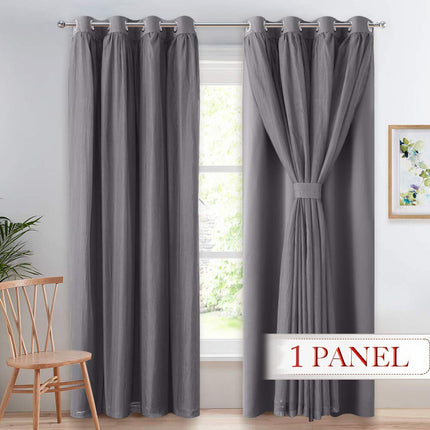 Lystett gardin med florlett overlegg