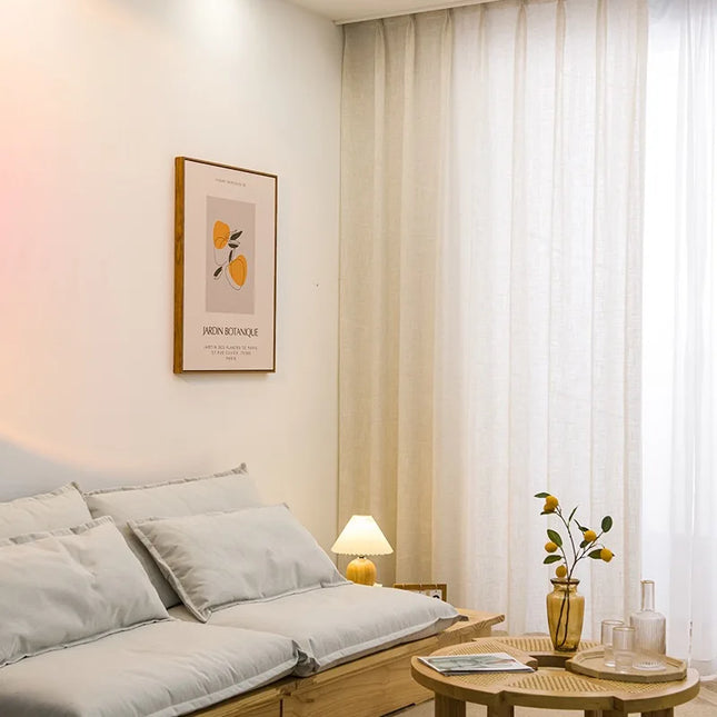 Naturlig beige og lett gardin