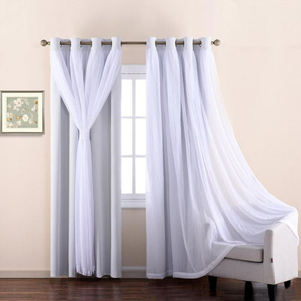 Lystett gardin med florlett overlegg